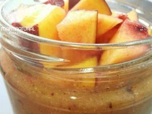 pudding de chia con melocotón